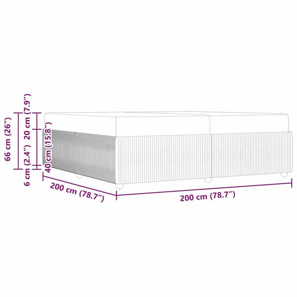 vidaXL Σκελετός κρεβατιού με στρώμα Μαύρο 200 x 200 cm ύφασμα