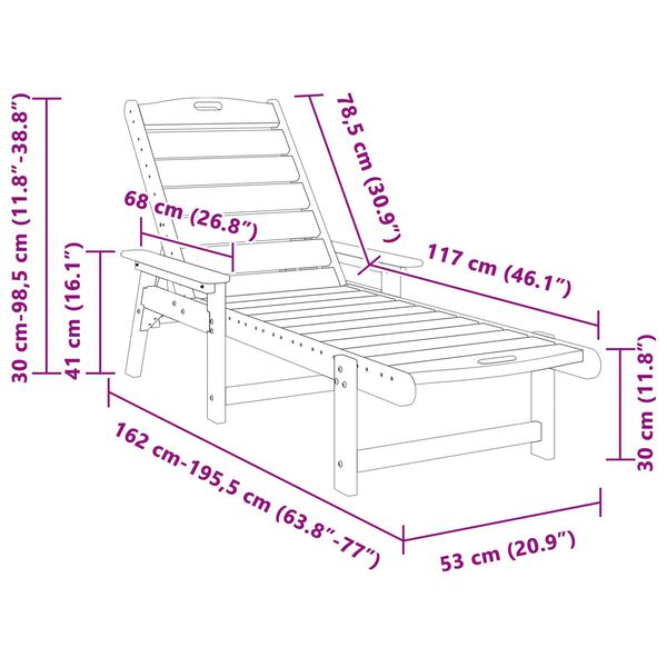 vidaXL Ξαπλώστρες 2 τμχ Ανοιχτό Γκρι 162x53x98.5 cm HDPE