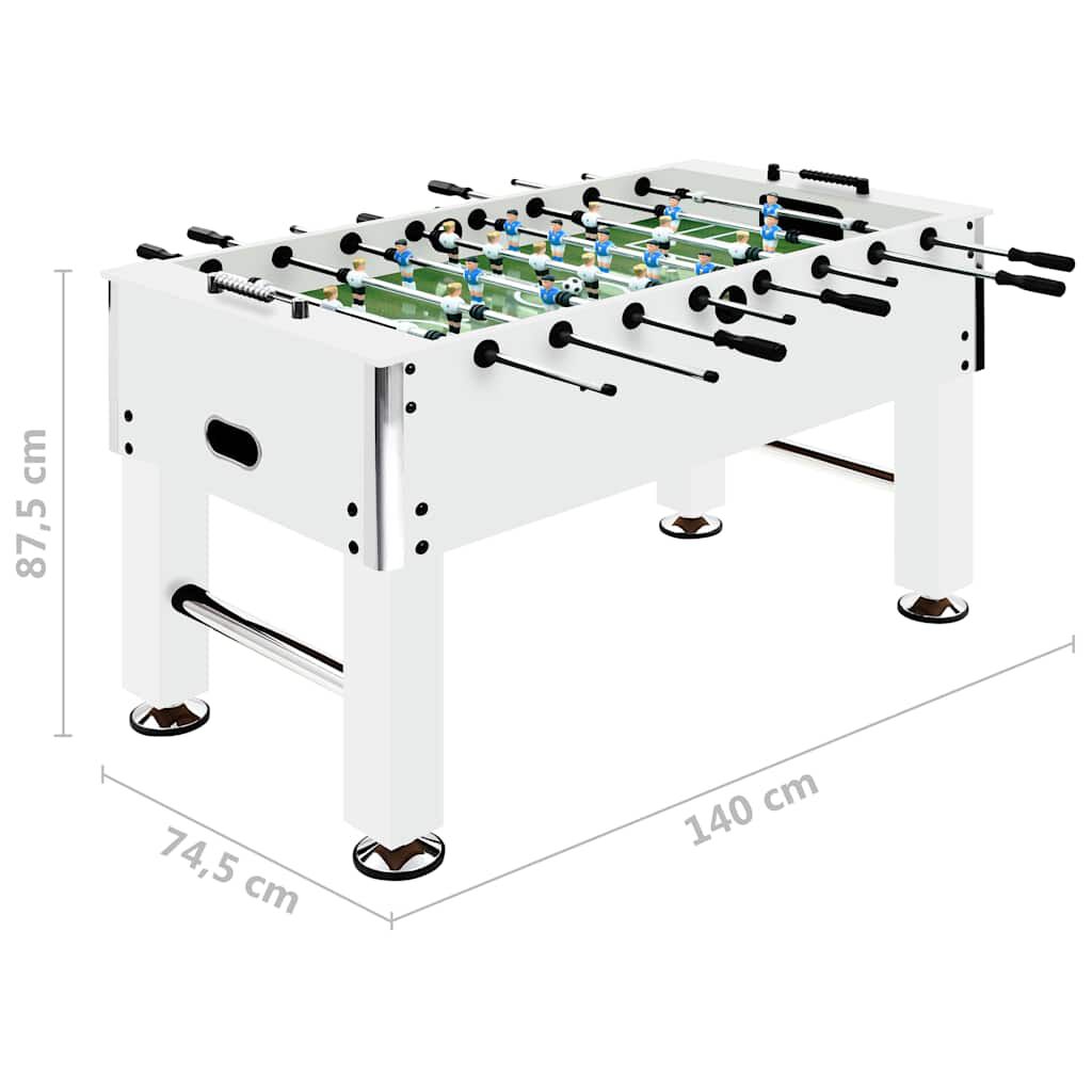 vidaXL Ποδοσφαιράκι Επιτραπέζιο Λευκό 140x74,5x87,5 εκ. 60 κ. Ατσάλι