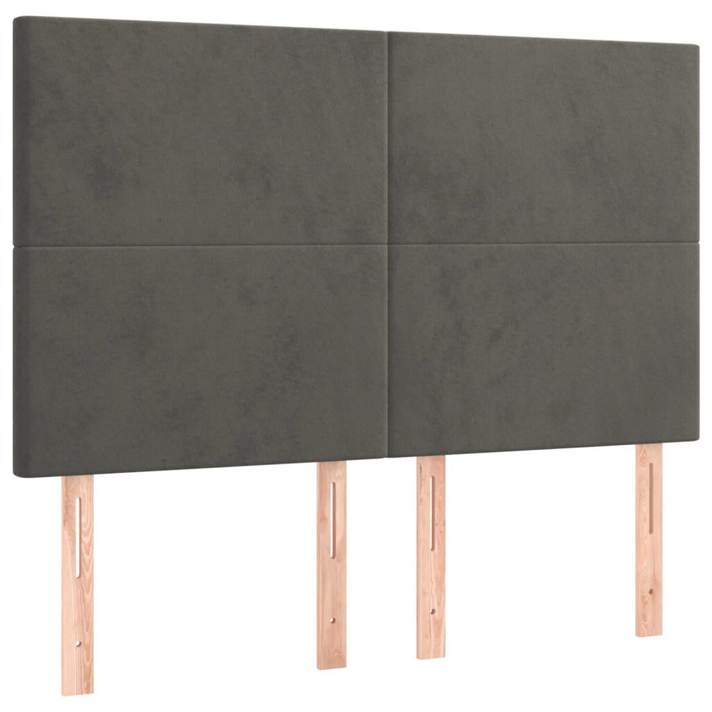 vidaXL Κρεβάτι Boxspring με Στρώμα Σκούρο Γκρι 140x200 εκ. Βελούδινο