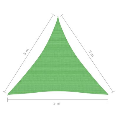 vidaXL Πανί Σκίασης Ανοιχτό Πράσινο 5 x 5 x 5 μ. από HDPE 160 γρ./μ²