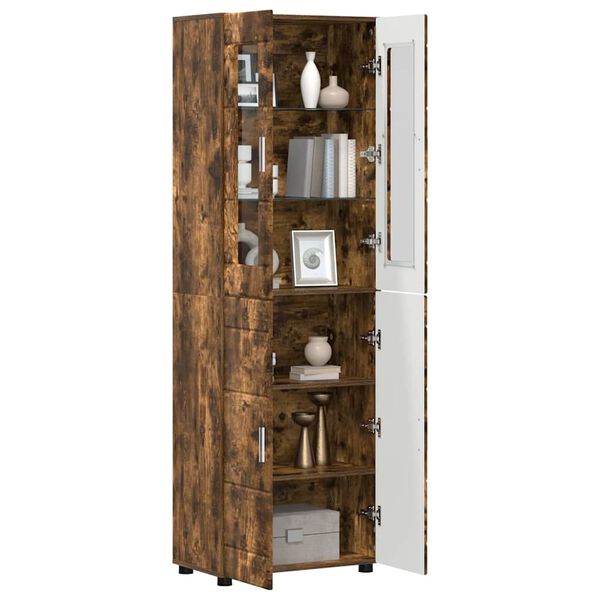 vidaXL Highboard &mu;&epsilon; &rho;ά&phi;&iota; FLORIN &Kappa;&alpha;&pi;&nu;&iota;&sigma;&tau;ό &Delta;&rho;ύ&sigmaf; 60 x 35 x 182 &epsilon;&kappa;.