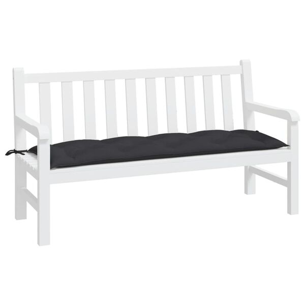 vidaXL Μαξιλάρι Πάγκου Κήπου Μαύρο 150x50x7 εκ. Ύφασμα Oxford