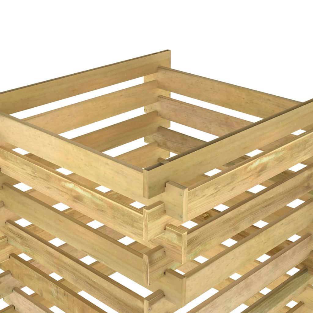 vidaXL Κομποστοποιητής με Σανίδες 90x90x90 εκ. Εμποτισμ. Ξύλο Πεύκου
