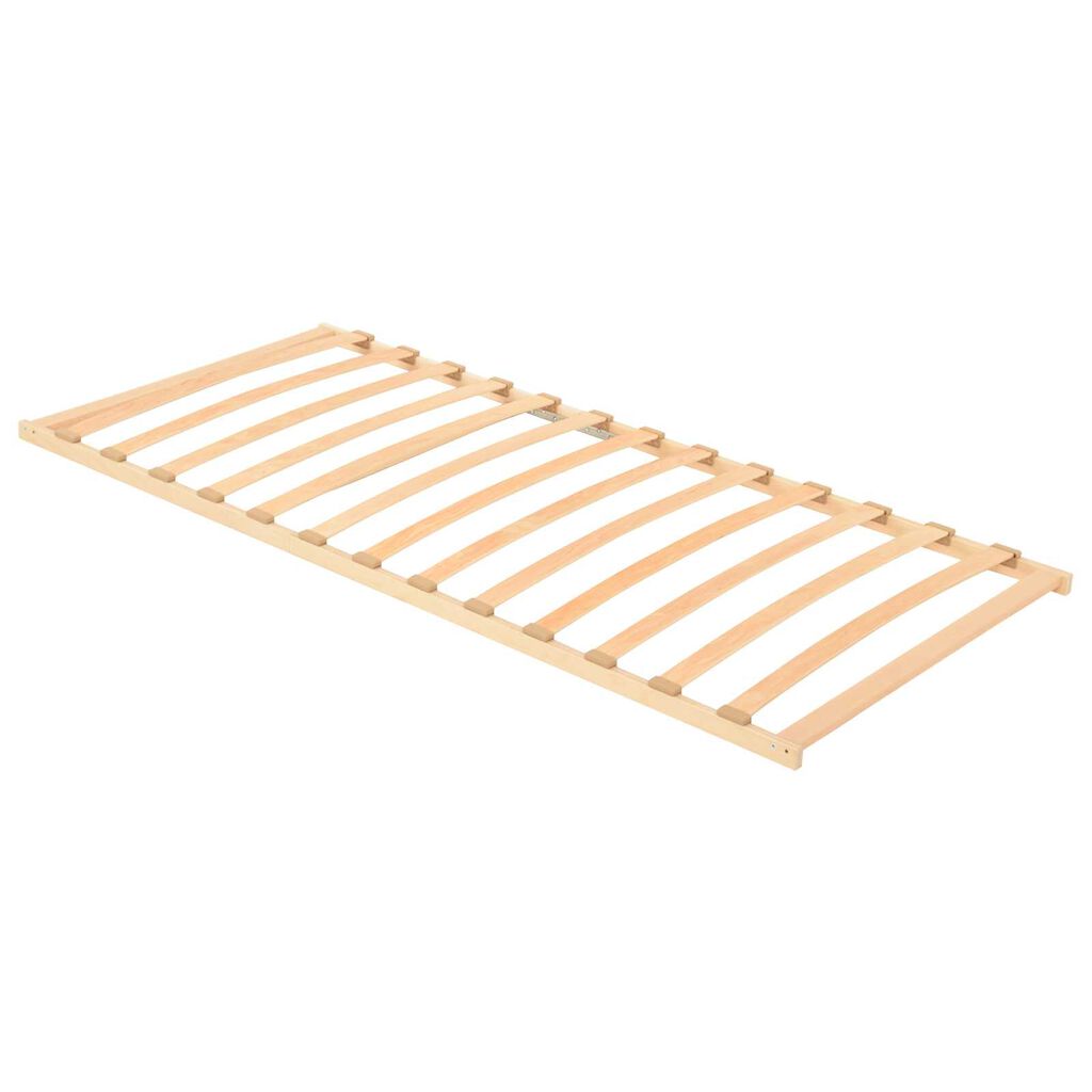 vidaXL Βάση κρεβατιού με λάμες Καφέ 90 x 190 cm Στερεό Ξύλο Μηλιάς