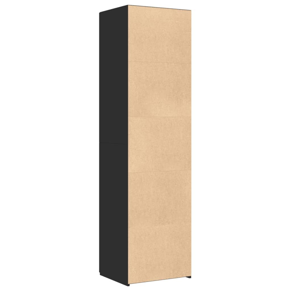 vidaXL Ντουλάπι Μαύρο 50x42,5x185 εκ. από Επεξεργασμένο Ξύλο
