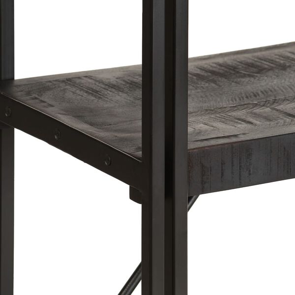 vidaXL Βιβλιοθήκη με 5 Επίπεδα Μαύρη 140x30x180 εκ. Μασίφ Ξύλο Μάνγκο