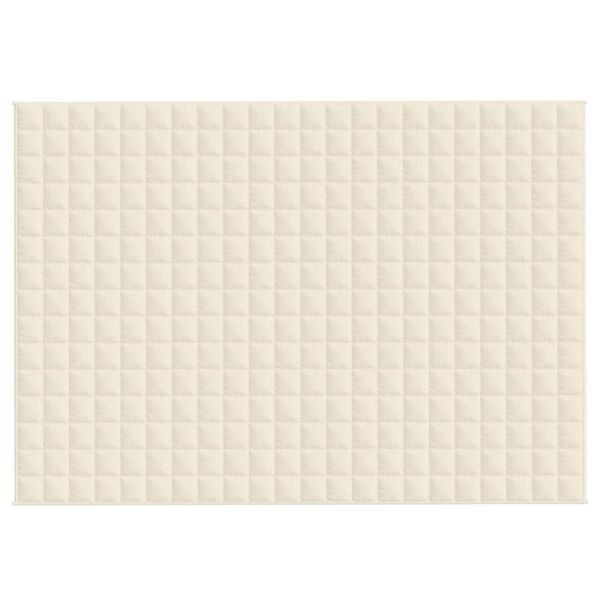 vidaXL Κουβέρτα Βαρύτητας Ανοιχτό Κρεμ 155 x 220 εκ. 7 κ. Υφασμάτινη