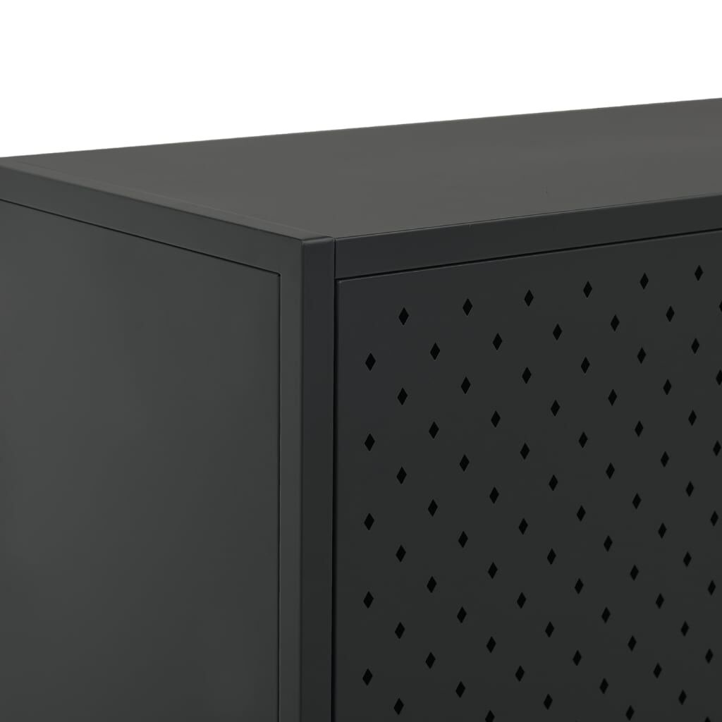 vidaXL Ντουλάπι Μαύρο 80 x 35 x 135 εκ. από Ατσάλι
