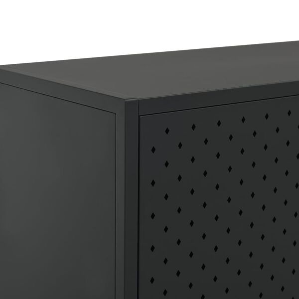vidaXL Ντουλάπι Μαύρο 80 x 35 x 135 εκ. από Ατσάλι