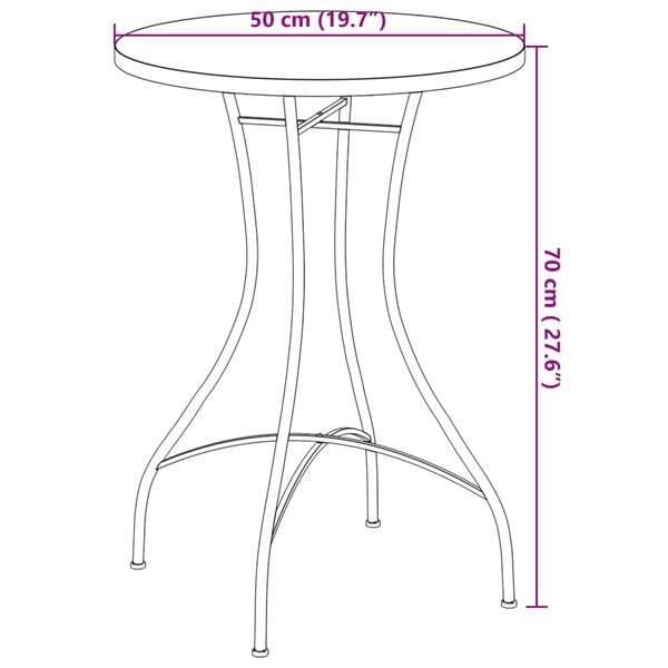 vidaXL Σετ Bistro «Μωσαϊκό» Τερακότα Σίδηρος και Κεραμικό