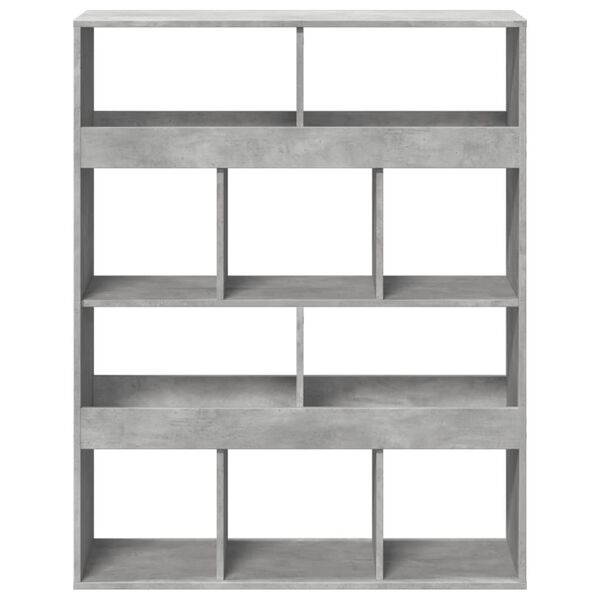 vidaXL Βιβλιοθήκη Γκρι Σκυροδέματος 100x33x125,5 εκ. Επεξεργ. Ξύλο