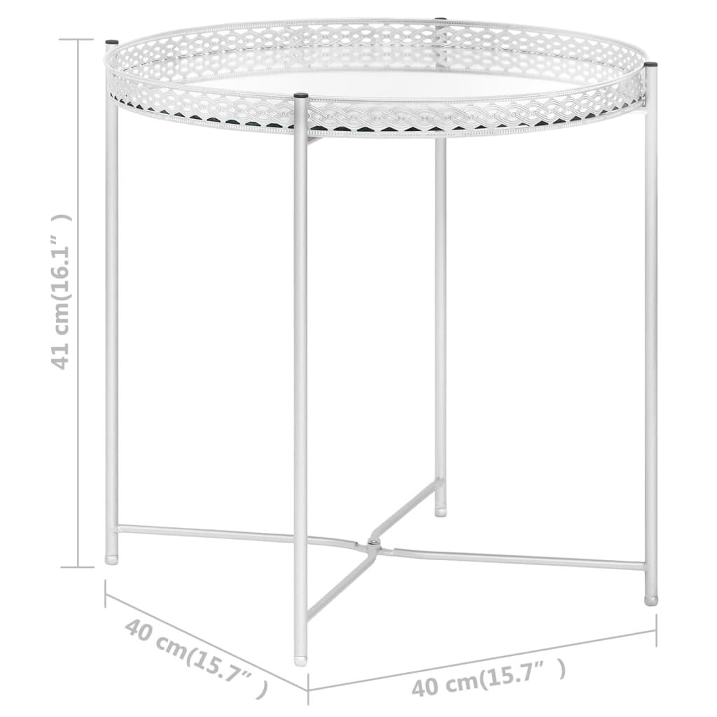 vidaXL Τραπέζι Βοηθητικό Ασημί 40x40x41 εκ. από Γυαλί