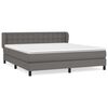 vidaXL Κρεβάτι Boxspring με Στρώμα Γκρι 180x200 εκ. Συνθετικό Δέρμα