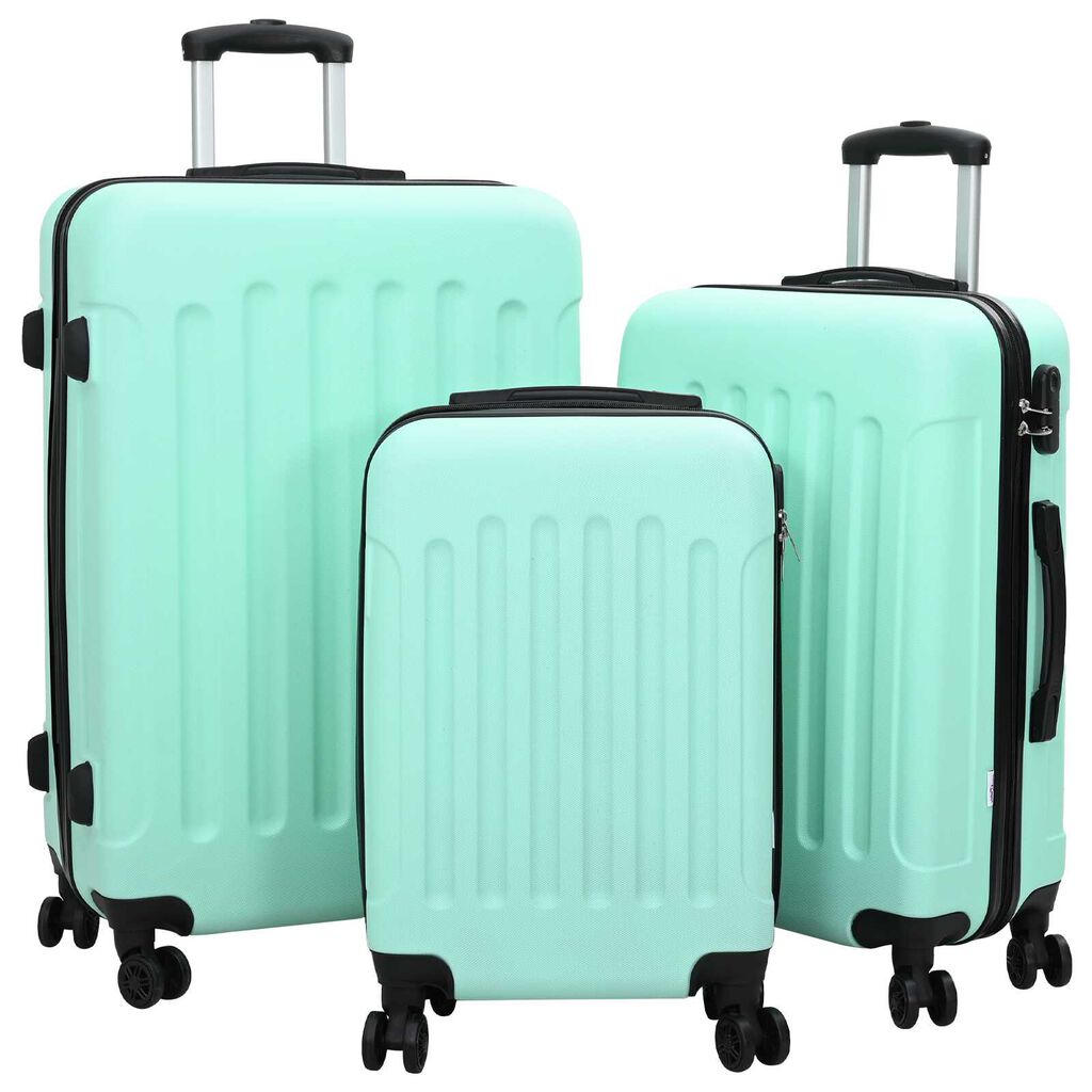 vidaXL σετ βαλίτσες 3 τεμαχίων σκληρές, μέντα 20”, 24” και 28” από ABS