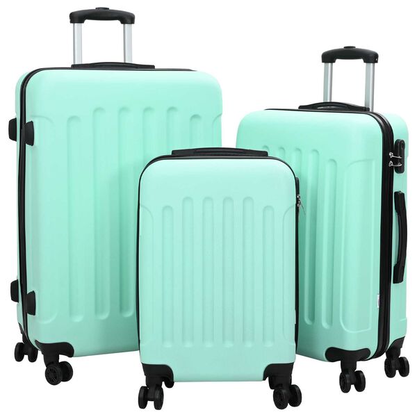 vidaXL σετ βαλίτσες 3 τεμαχίων σκληρές, μέντα 20”, 24” και 28” από ABS