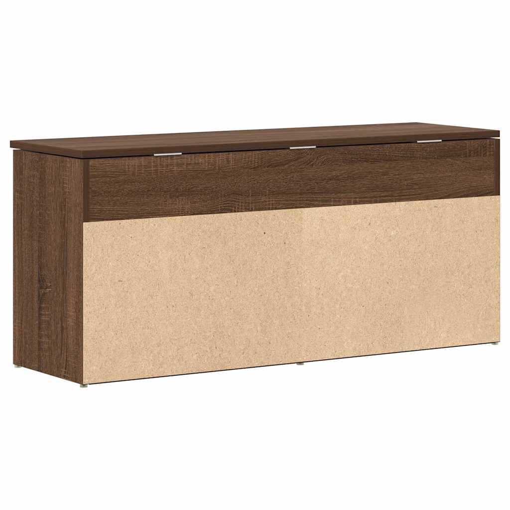 vidaXL Πάγκος παπουτσιών καφέ δρυς 102x30,5x45 cm Ξύλο μηχανής