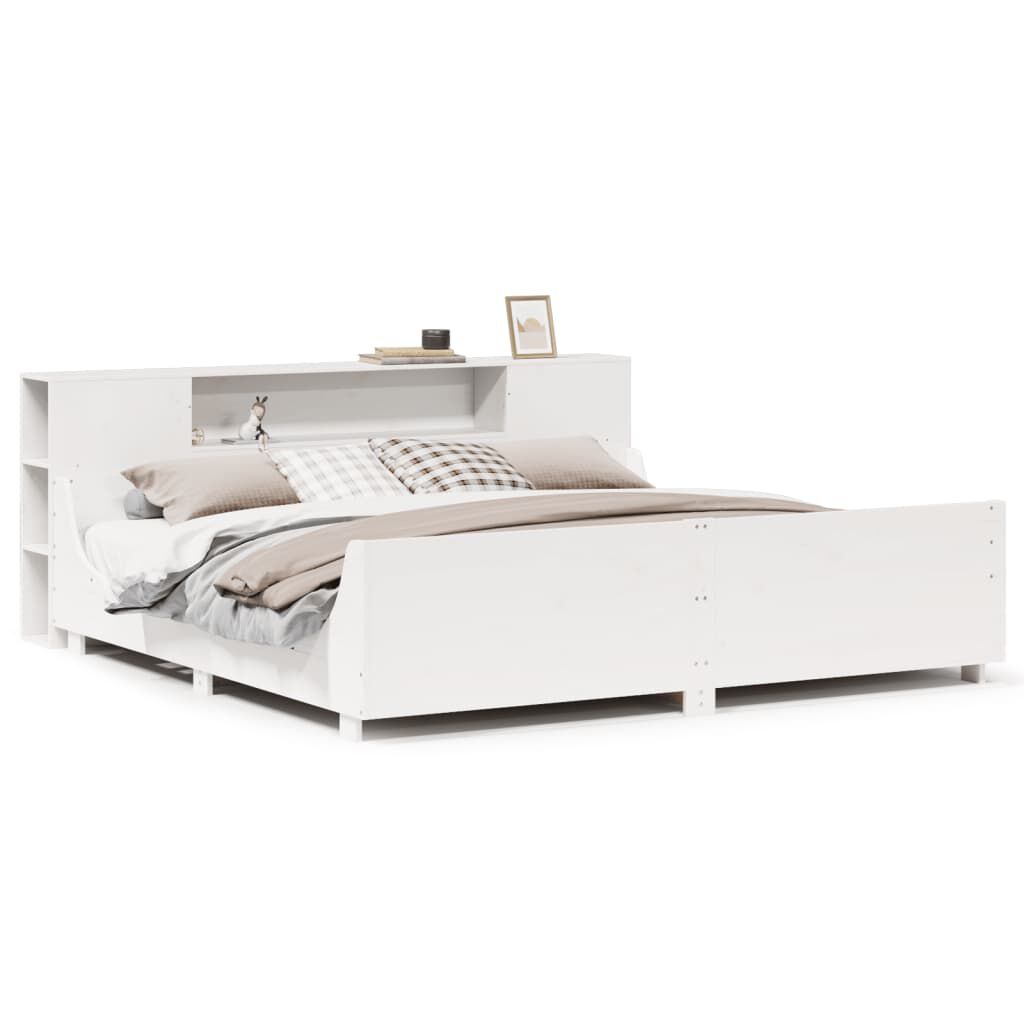 vidaXL Σκελετός Κρεβ. Χωρίς Στρώμα Λευκό 180x200 εκ Μασίφ Πεύκο