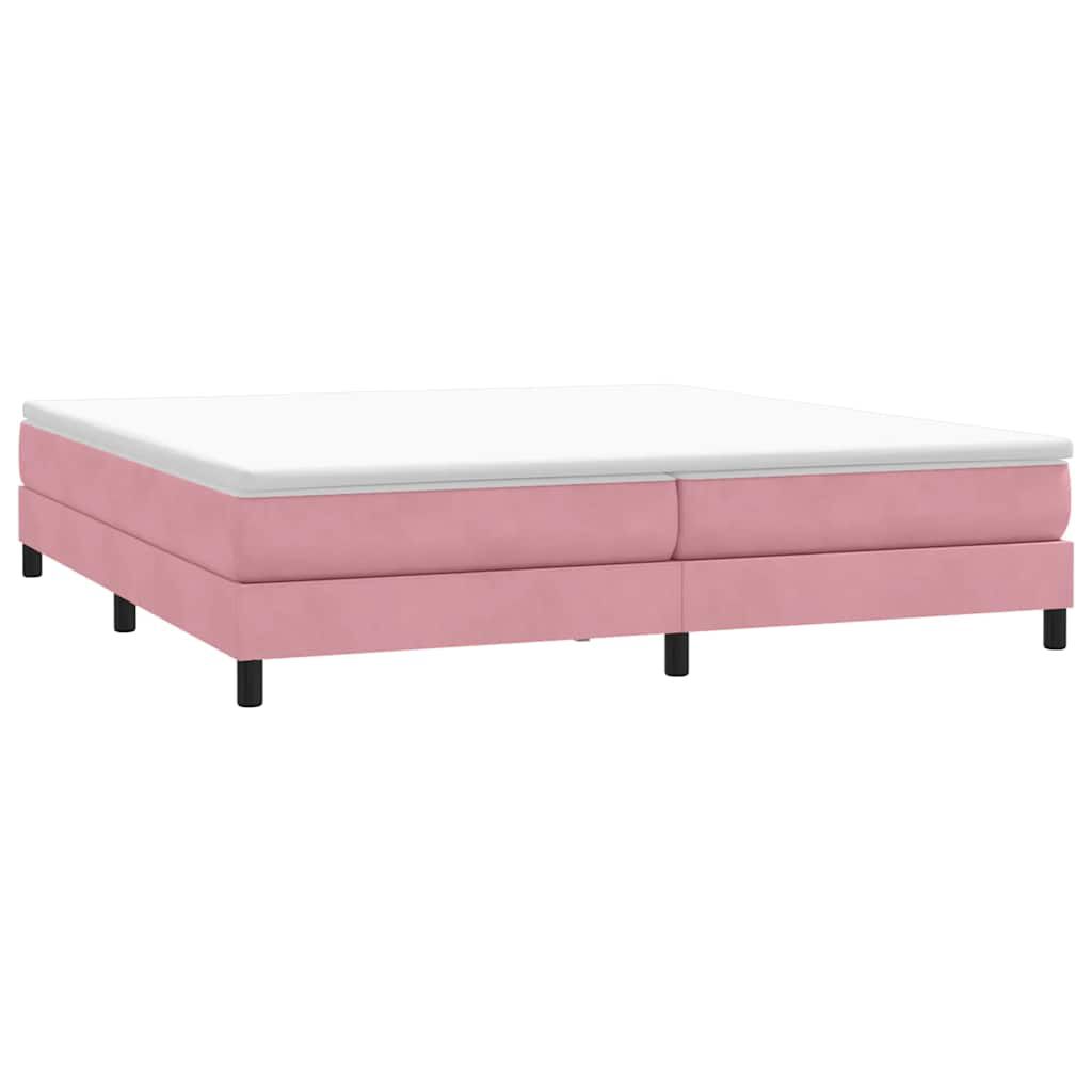 vidaXL Box Spring Κρεβάτι χωρίς στρώμα Ροζ 200x220 cm Βελούδινο