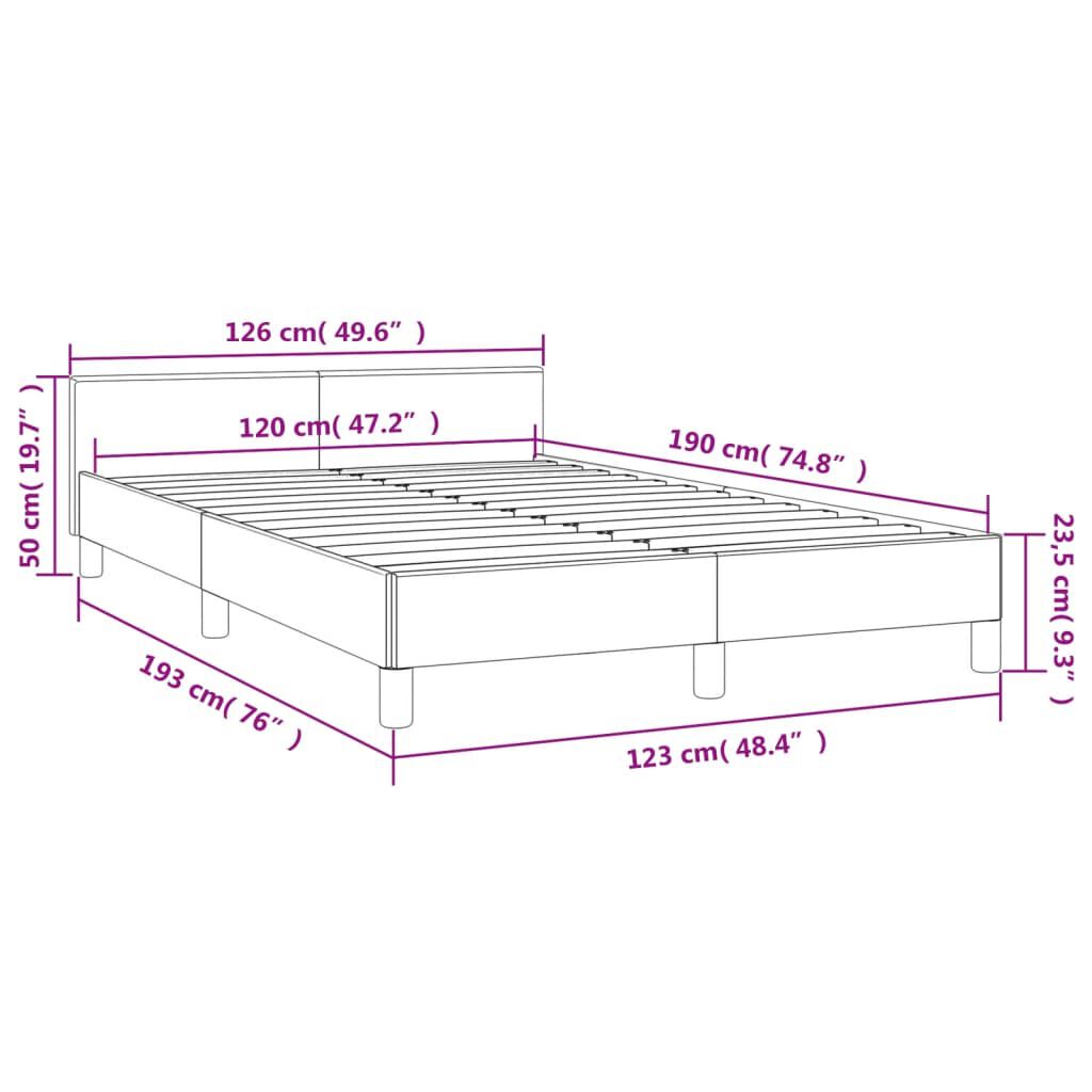vidaXL Πλαίσιο Κρεβατιού χωρίς στρώμα Taupe 120x190 εκ. Υφασμάτινο