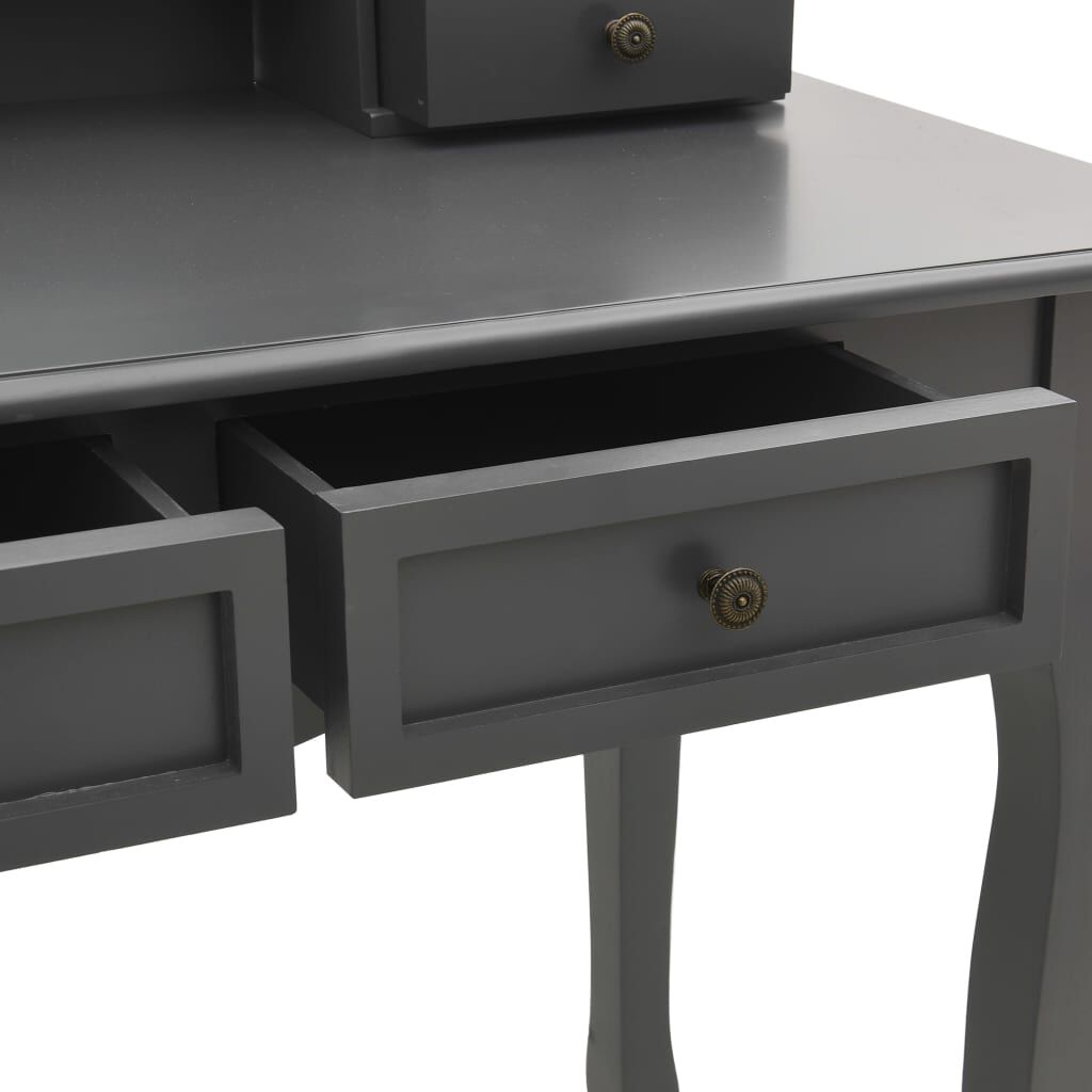 vidaXL Μπουντουάρ με Σκαμπό Γκρι 100 x 40 x 146 εκ. Ξύλο Παυλώνιας