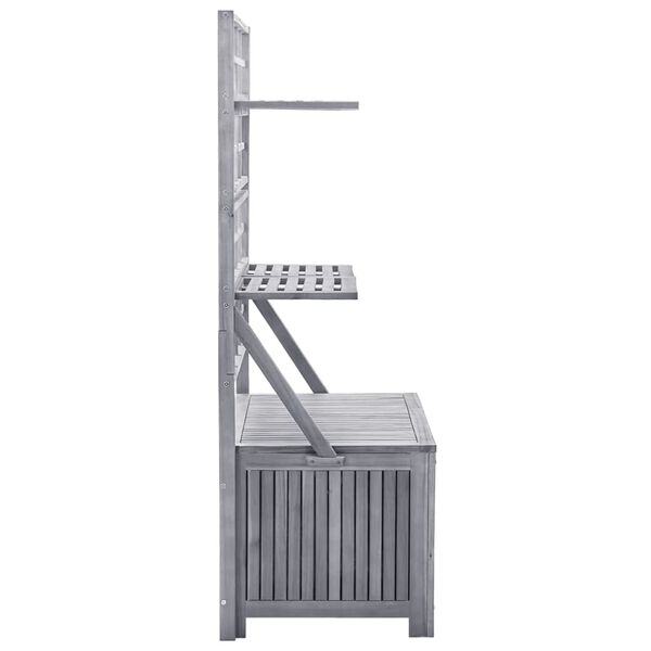 vidaXL Μπαούλο Αποθήκευσης Καφασωτό Γκρι 99x55x160 Μασίφ Ξύλο Ακακίας