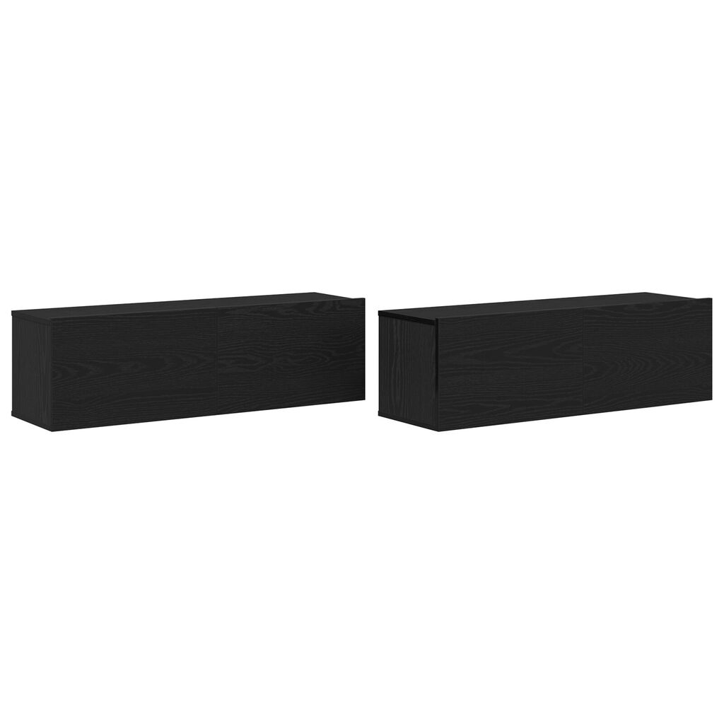 vidaXL Κόγχες τηλεόρασης 2 τεμ Μαύρο Δρύς 100x30x30 εκ Επεξεργασμένο ξύλο