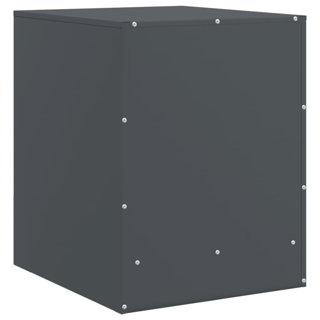 vidaXL Κομοδίνο Ανθρακί 34,5 x 39 x 44 εκ. από Χάλυβα