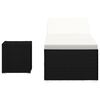 vidaXL Ξαπλώστρα Μαύρη από Συνθετικό Ρατάν με Μαξιλάρι & Τραπεζάκι