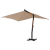 vidaXL Ομπρέλα Κήπου Πρόβολος Taupe 400 x 300 εκ. με Ξύλινο Ιστό