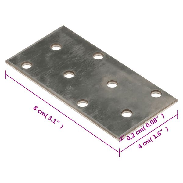 vidaXL Πλάκες Διάτρητες 60 Τεμ. 2 χιλ. 80 x 40 χιλ. από Γαλβ. Χάλυβα