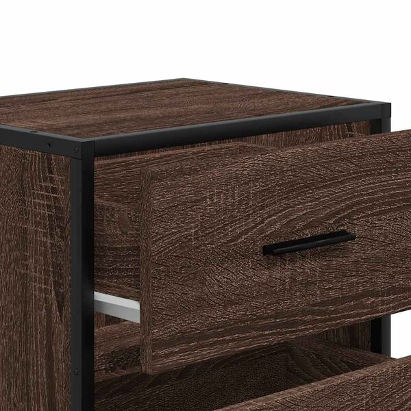 vidaXL Επίτοιχα κομοδίνα 2 τεμάχια καφέ δρυς 40x31x39,5 cm