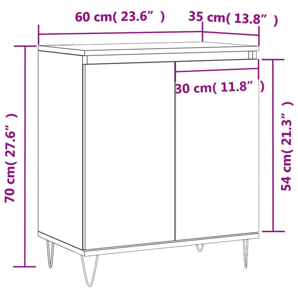 vidaXL Μπουφές Καφέ Δρυς 60x35x70 εκ. από Επεξεργασμένο Ξύλο