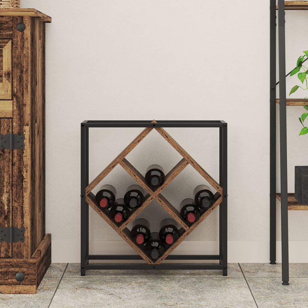 vidaXL Ράφι κρασιών από παλιό ξύλο 51x18x52,5 εκ. Κατασκευασμένο από υλικό ξύλου