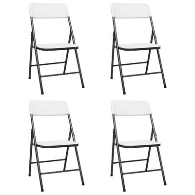 vidaXL Καρέκλες Κήπου Πτυσσόμενες 4 τεμ. Λευκές από HDPE