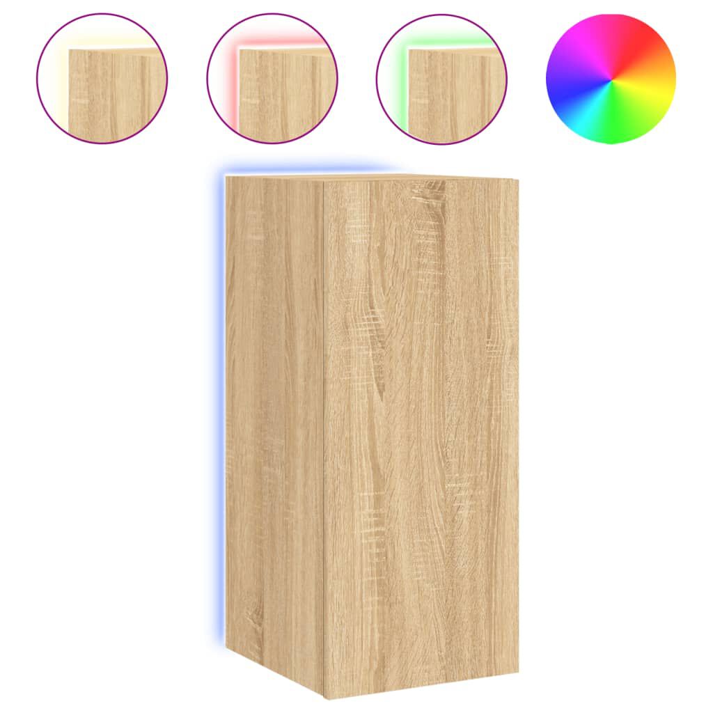 vidaXL Έπιπλο Τοίχου Τηλεόρασης με LED Sonoma Δρυς 30,5x35x70 εκ.