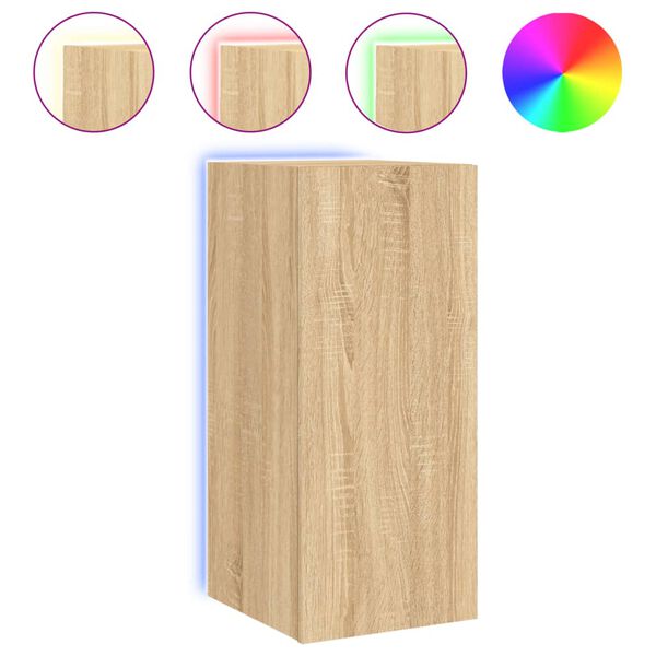 vidaXL Έπιπλο Τοίχου Τηλεόρασης με LED Sonoma Δρυς 30,5x35x70 εκ.