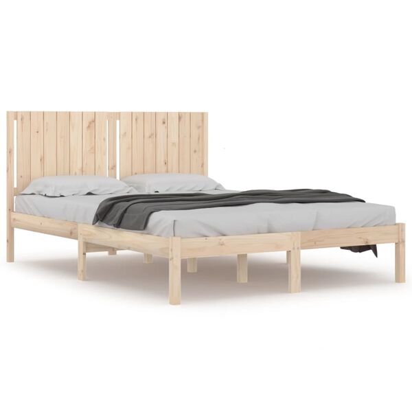 vidaXL Πλαίσιο Κρεβατιού 150 x 200 εκ. Μασίφ Ξύλο King Size