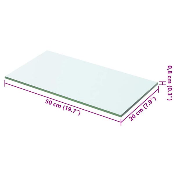 vidaXL Ράφια Πάνελ 2 τεμ. Διάφανα 50 x 20 εκ. Γυάλινα