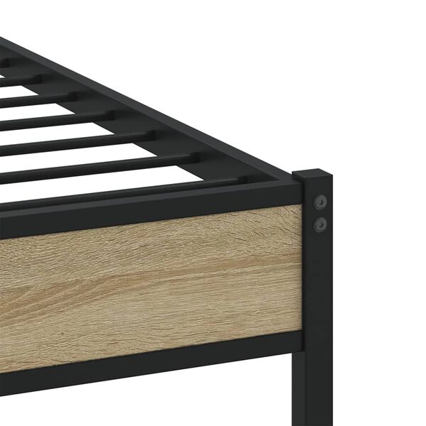 vidaXL Σκελετός Κρεβ. Χωρίς Στρώμα Sonoma Δρυς 90x200 εκ. Μεταλλικό