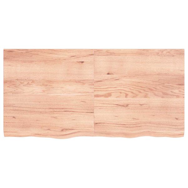 vidaXL Ράφι Τοίχου Ανοιχτό Καφέ 120x60x(2-4)εκ. Επεξ. Μασίφ Ξύλο Δρυός