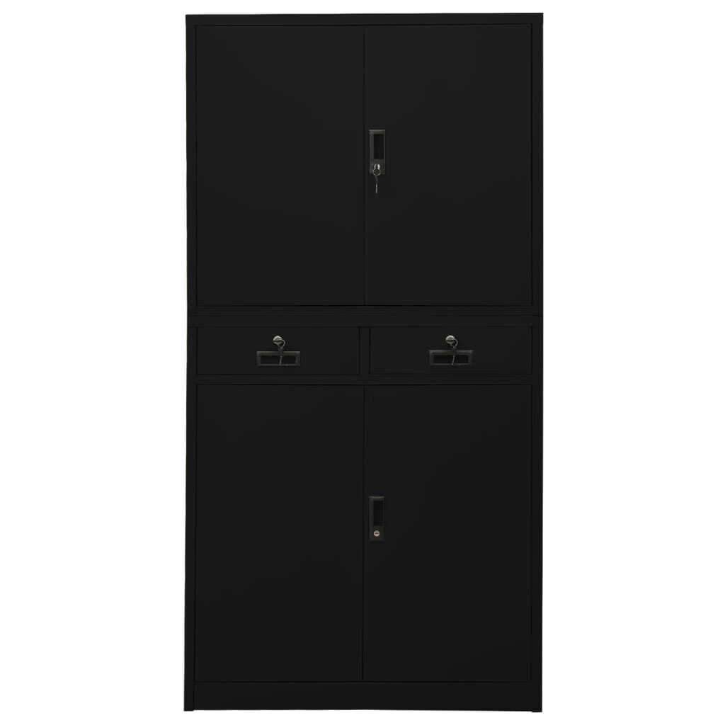 vidaXL Ντουλάπα Γραφείου Μαύρη 90 x 40 x 180 εκ. Ατσάλινη