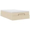 vidaXL Οθωμανικό κρεβάτι με στρώμα Cream 120x200cm ύφασμα