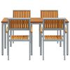 vidaXL Σέτ φαγητού για κήπο 5 pcs Γκρι και καφέ 150 x 90 x 75 cm