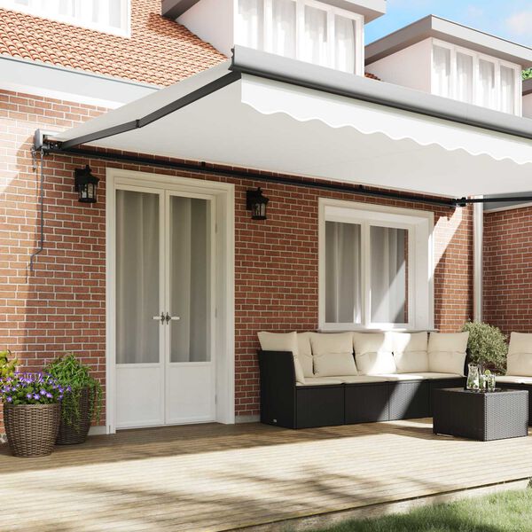 vidaXL Αυτόματη Ανασυρόμενη Τέντα Λευκή 500x300 cm