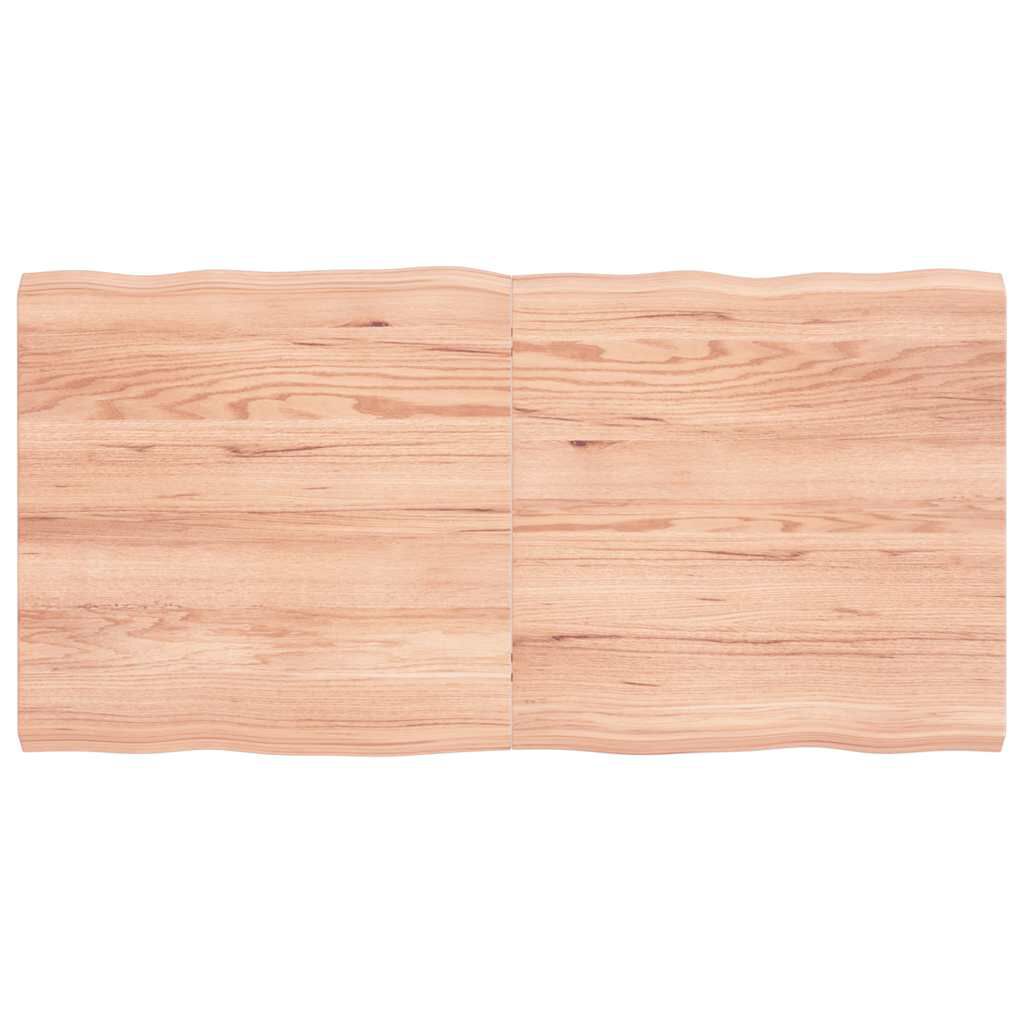 vidaXL Επιφ Τραπεζιού Αν Καφέ 120x60x(2-4)εκ.Ακατέργ. Μασίφ Ξύλο Δρυός