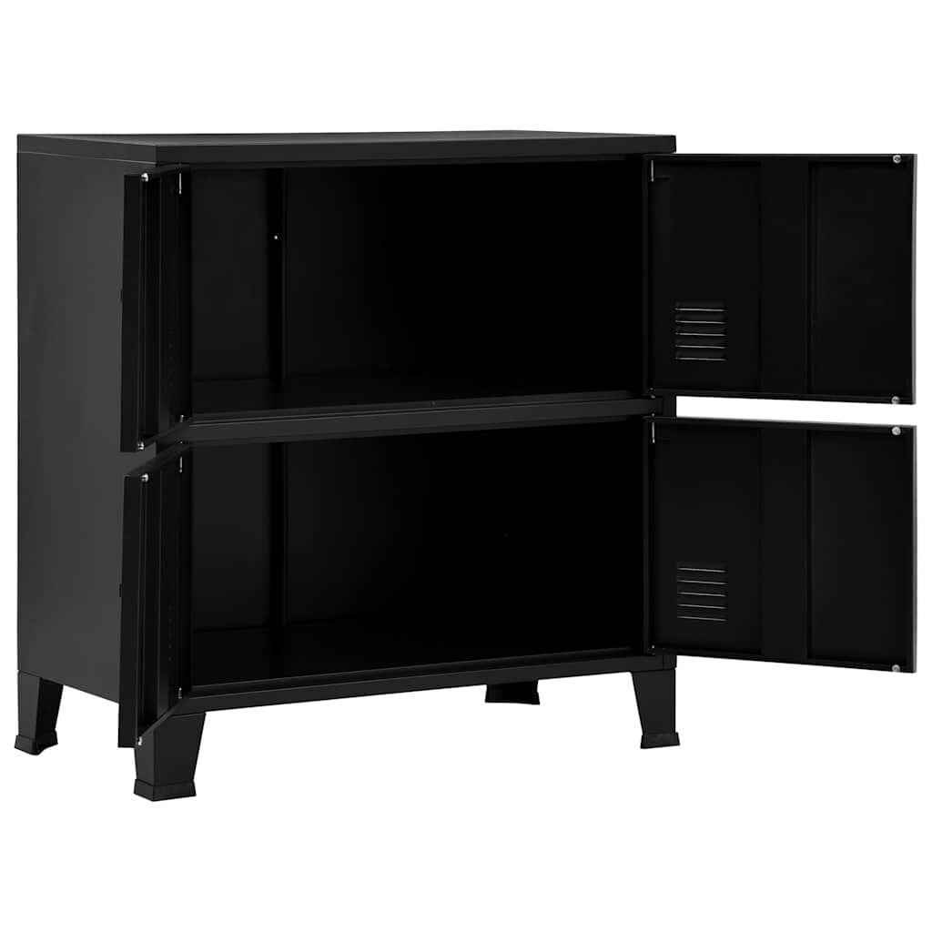 vidaXL Αρχειοθήκη Βιομηχανικού Στιλ Μαύρη 75 x 40 x 80 εκ. Ατσάλινη