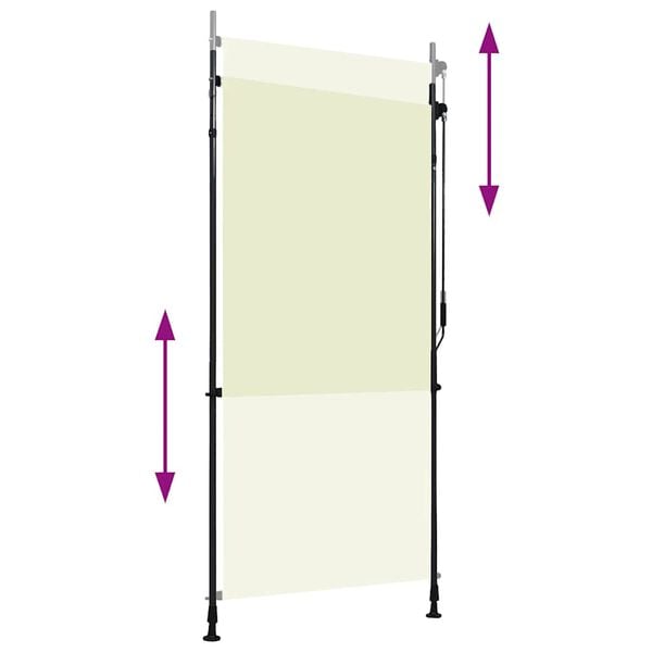 vidaXL Στόρι Σκίασης Ρόλερ Εξωτερικού Χώρου Κρεμ 100 x 270 εκ.