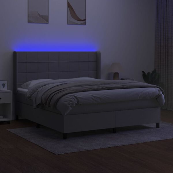 vidaXL &Kappa;&rho;&epsilon;&beta;ά&tau;&iota; Boxspring &mu;&epsilon; &Sigma;&tau;&rho;ώ&mu;&alpha; & LED &Alpha;&nu;.&Gamma;&kappa;&rho;&iota; 180x200&epsilon;&kappa;. &Upsilon;&phi;&alpha;&sigma;&mu;ά&tau;&iota;&nu;&omicron;