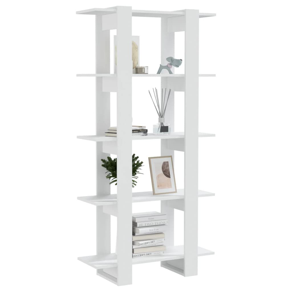 vidaXL Βιβλιοθήκη/Διαχωρ. Χώρου Λευκό 80x30x160 εκ Επεξ. Ξύλο